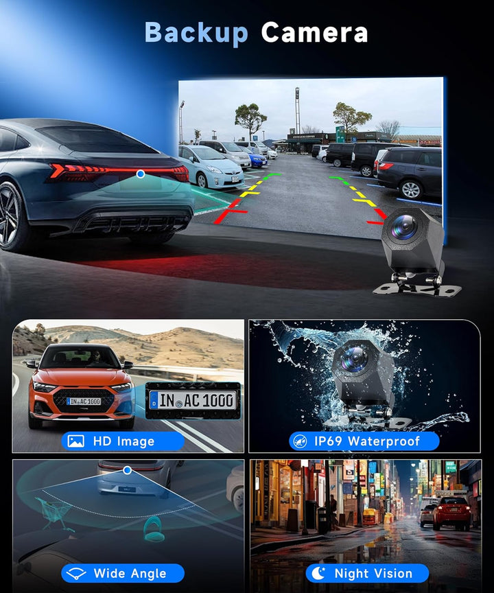 VECHTEL 4G+64G Android 15 Klaviertasten Autoradio 1 Din, 7'' IPS HD Touchscreen mit Drahtlos Carplay