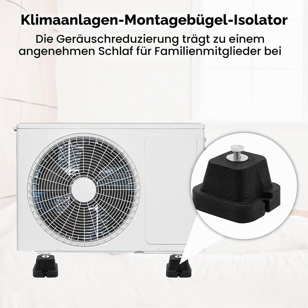 4 Stück Gummi-Dämpfungssockel für Ausseneinheit von Klimaanlage und Wärmepumpe, Rutschfeste Antivibr