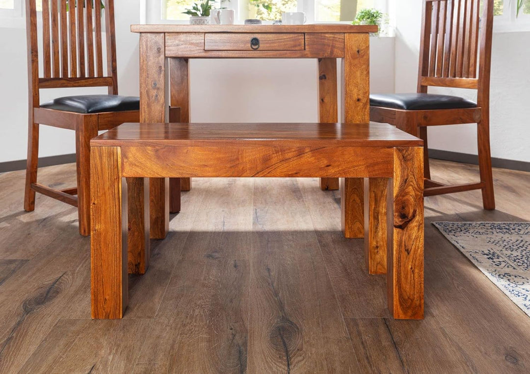 MASSIVMOEBEL24.DE Akazie Massivmöbel Bank 80x35 Honig Holz massiv Möbel Oxford #11 80x35x45 cm (BxTx