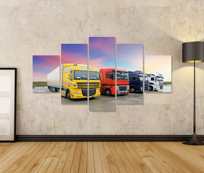 bilderfelix® LKW, Transport Wandbild Leinwandbild Poster DLY 170x80 5-teilig, 170x80 5-teilig