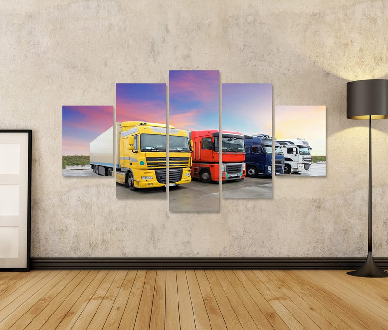 bilderfelix® LKW, Transport Wandbild Leinwandbild Poster DLY 170x80 5-teilig, 170x80 5-teilig