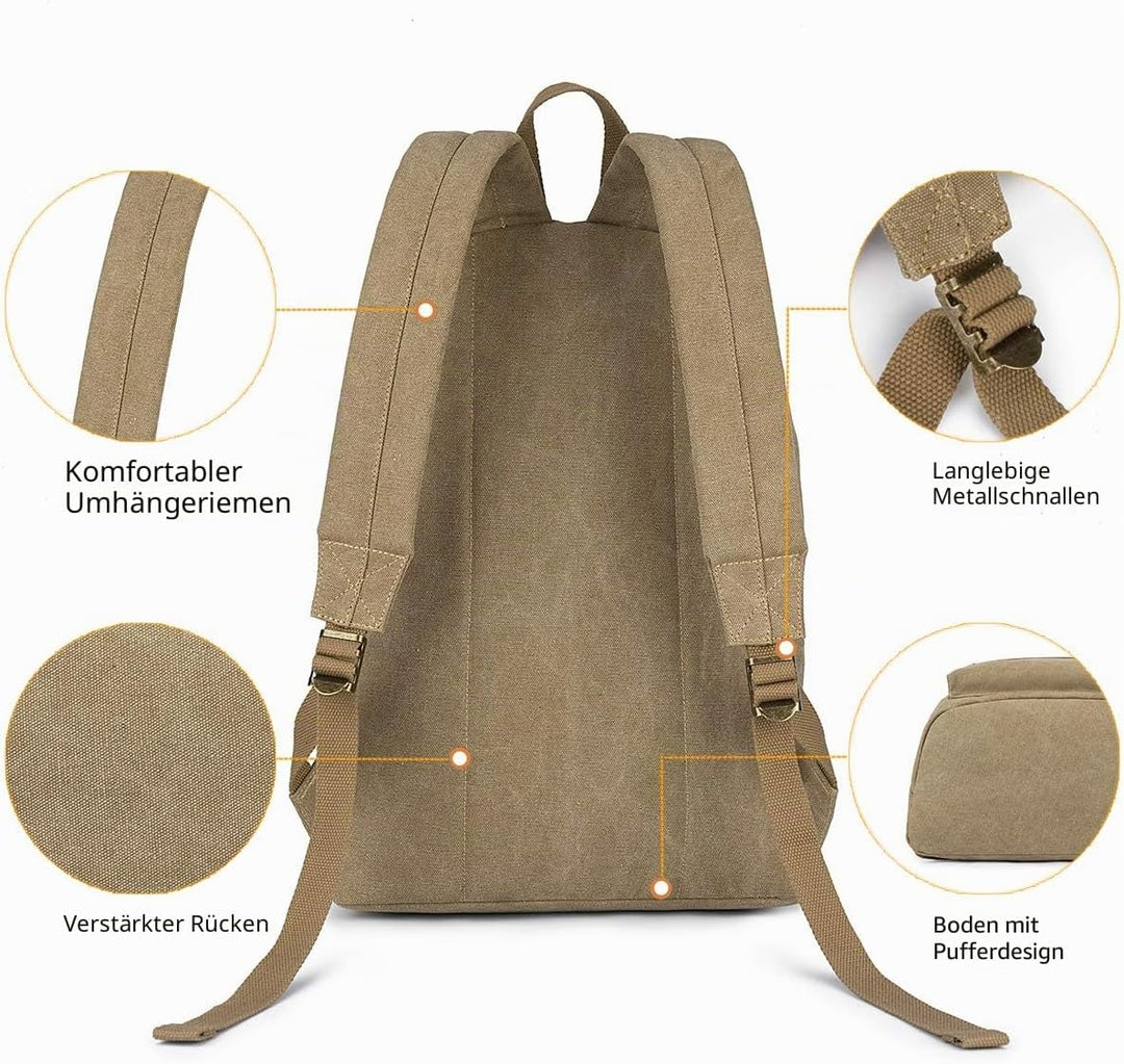 seemeroad Canvas Vintage Rucksack Ultraleichter und Lässiger Rucksäcke Laptop Daypack Schulrucksack