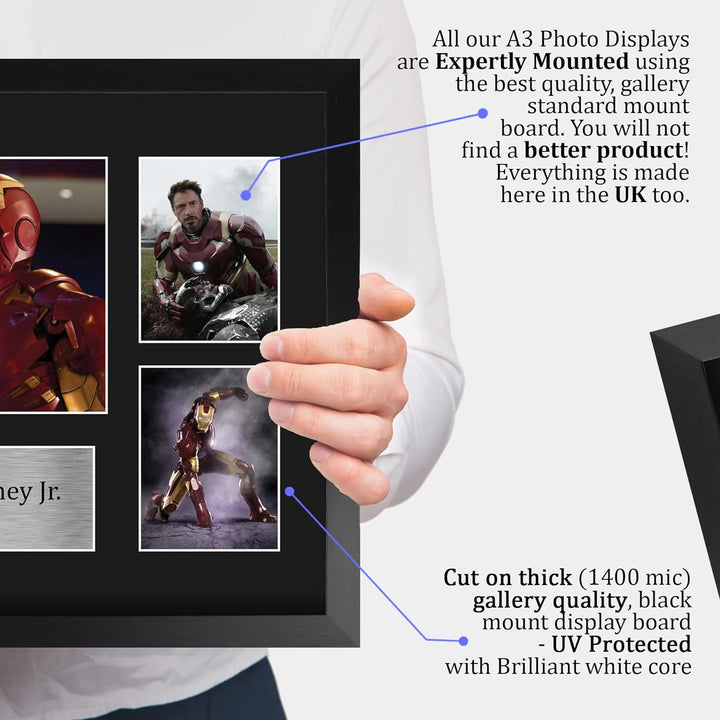 HWC Trading FR A3 Robert Downey Jr Ironman Presents Autogramm-Bild für Film-Erinnerungsstücke, gerah