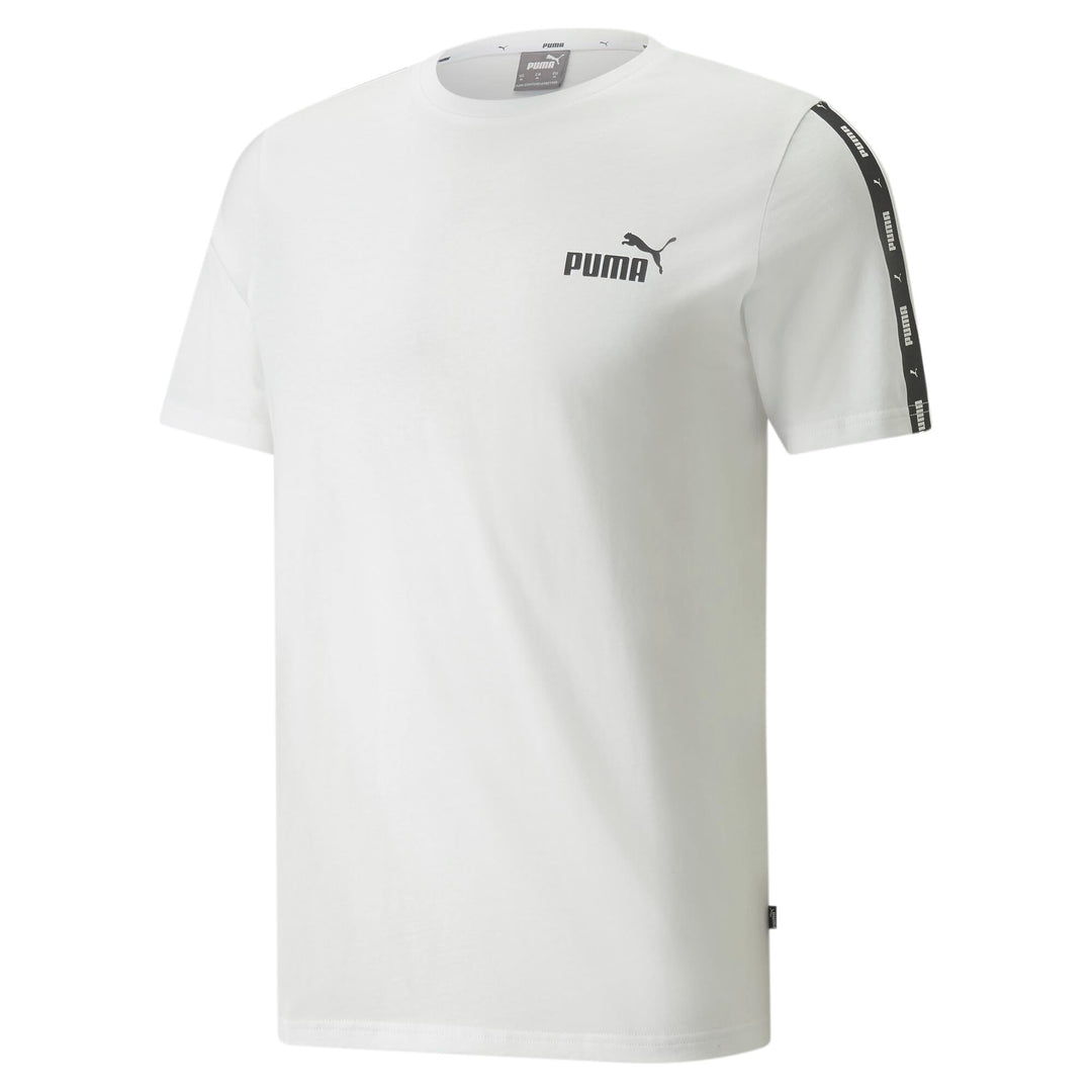 PUMA Unisex ESS+ Tape Tee t-Shirt XL Puma Weiss, XL Puma Weiss