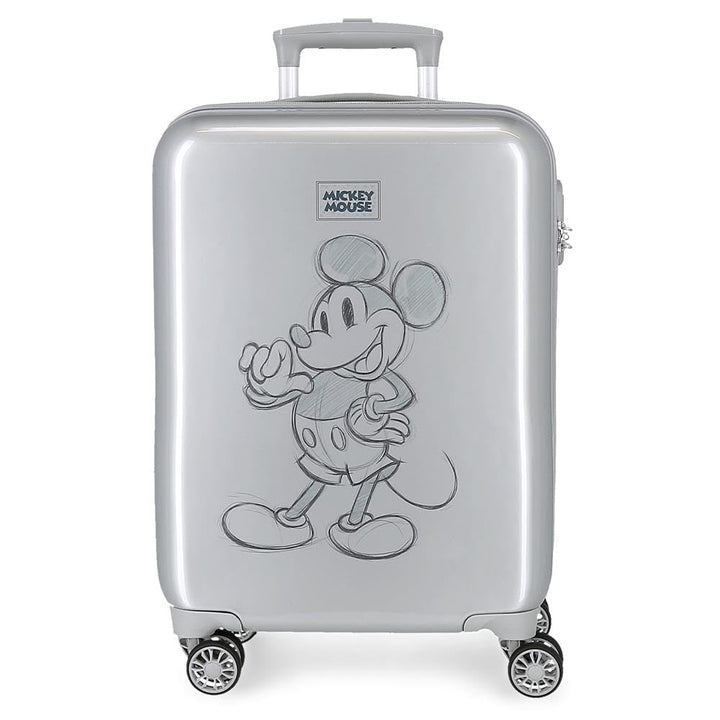 Disney Mickey 100 Grauer Kabinenkoffer 37 x 55 x 20 cm starres ABS-Seitenkombinationsschloss 34 l 2