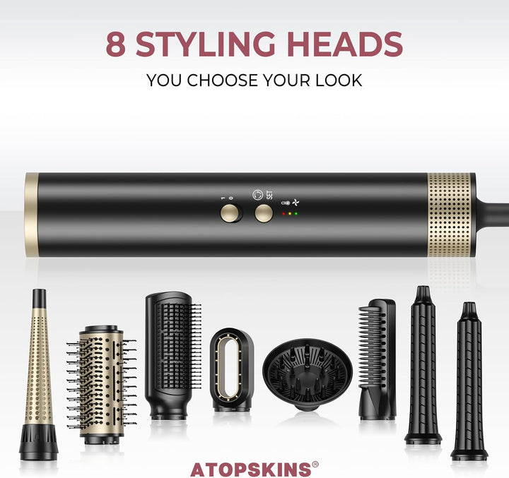 Atopskins Air styler 8 in 1 Hairstyler, 1500W Haarstyler Geräte mit 110000 RPM Motor Haartrockner, R