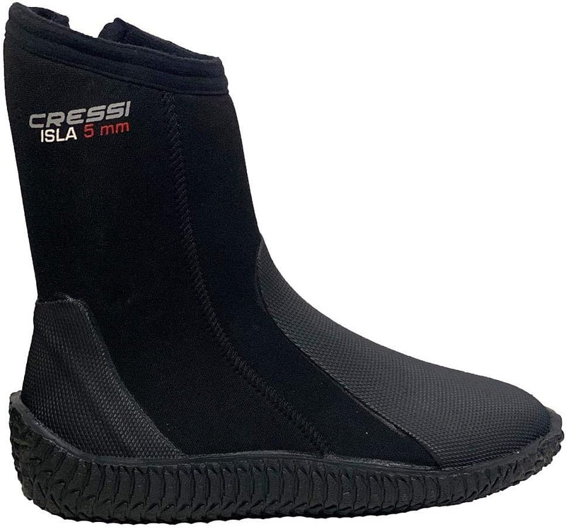 Cressi Isla Boots - Unisex Tauchschuhe aus Neopren Shwarz mit Gummisohle 5mm XL, 5mm XL