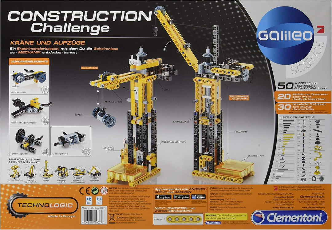 Clementoni 59079 - Construction Challenge - Kräne und Aufzüge Kräne & Aufzüge, Kräne & Aufzüge