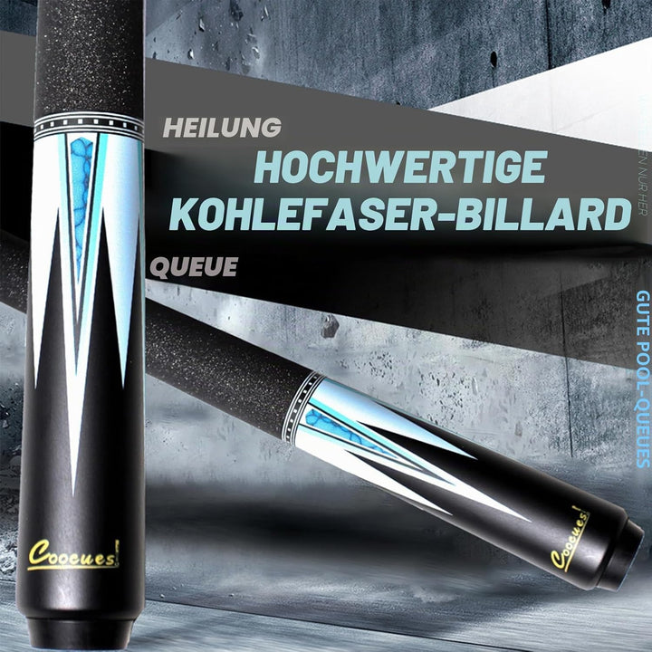 Billardqueuestab, professioneller Billardqueue mit Aufkleber-Design, schwarzer Kohlefaser-Billardque