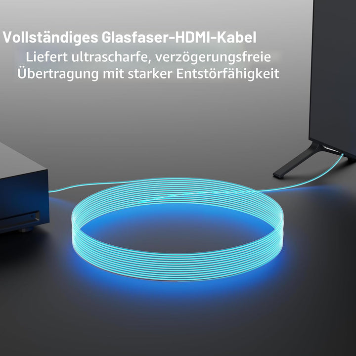 RUIPRO 8K HDMI 2.1 Kabel mit abnehmbarem Stecker aus reiner Glasfaser, 10 m, armiert, Ultra High Spe