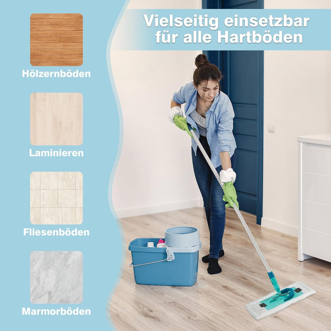 Tesmotor 3 Pack Ersatz-Wischbezüge für Leifheit Clean Twist M Ergo Micro Duo/Power CLEAN M, Bodenwis