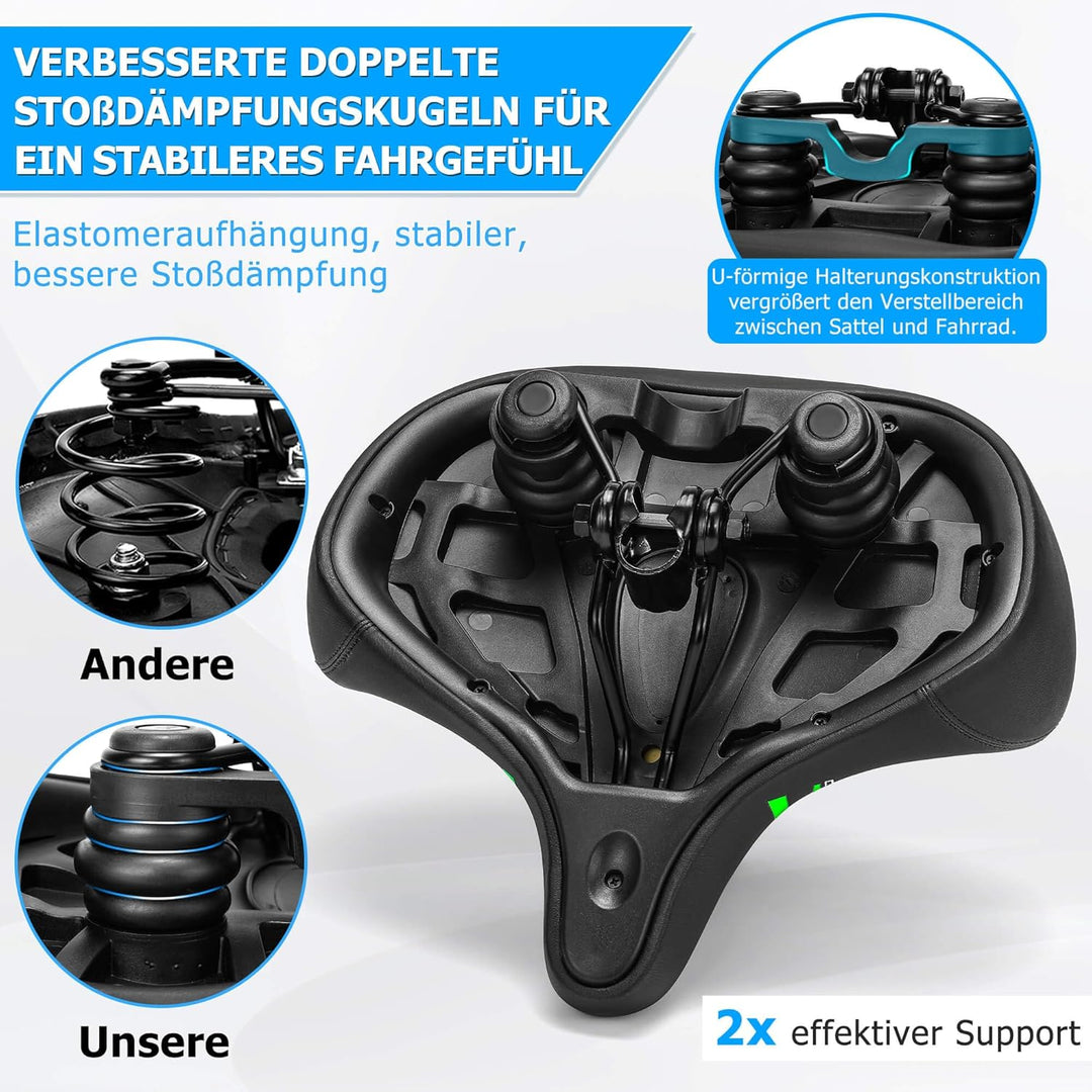 CDYWD Übergrosser Fahrradsattel Herren & Damen - Bequem, Weich, Extra Breit, Ergonomisch, Polster Fa