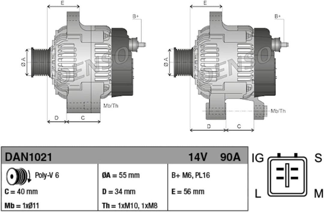 Denso DAN1021 Lichtmaschine
