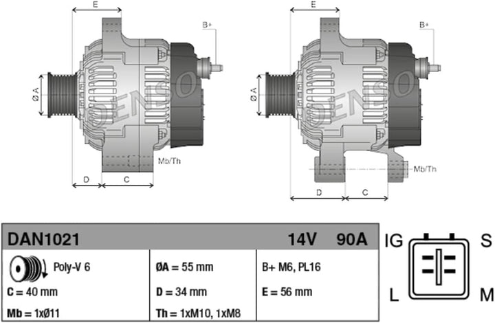 Denso DAN1021 Lichtmaschine