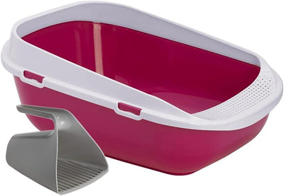 XXL Jumbo Katzentoilette Schale 65 cm pink inkl. Schaufel, pink
