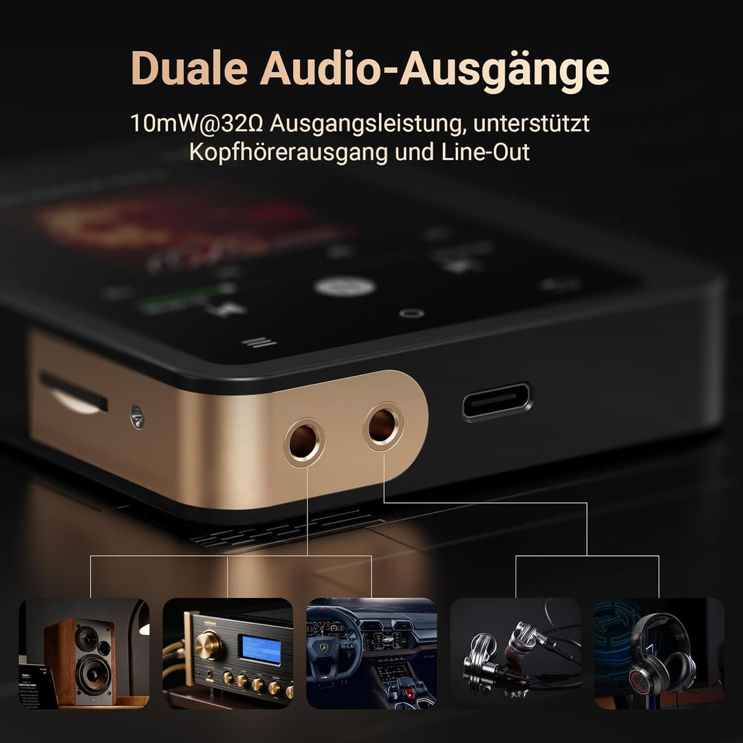 MECHEN 128GB Hi Res MP3 Player mit Bluetooth 5.3, Verlustfreier Hochauflösender Digitaler Ton, DSD D