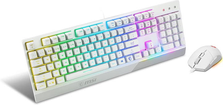 MSI Vigor GK30 Combo IT Semi Mechanische Gaming-Tastatur + Maus Gaming Clutch GM11, RGB Mystic Light