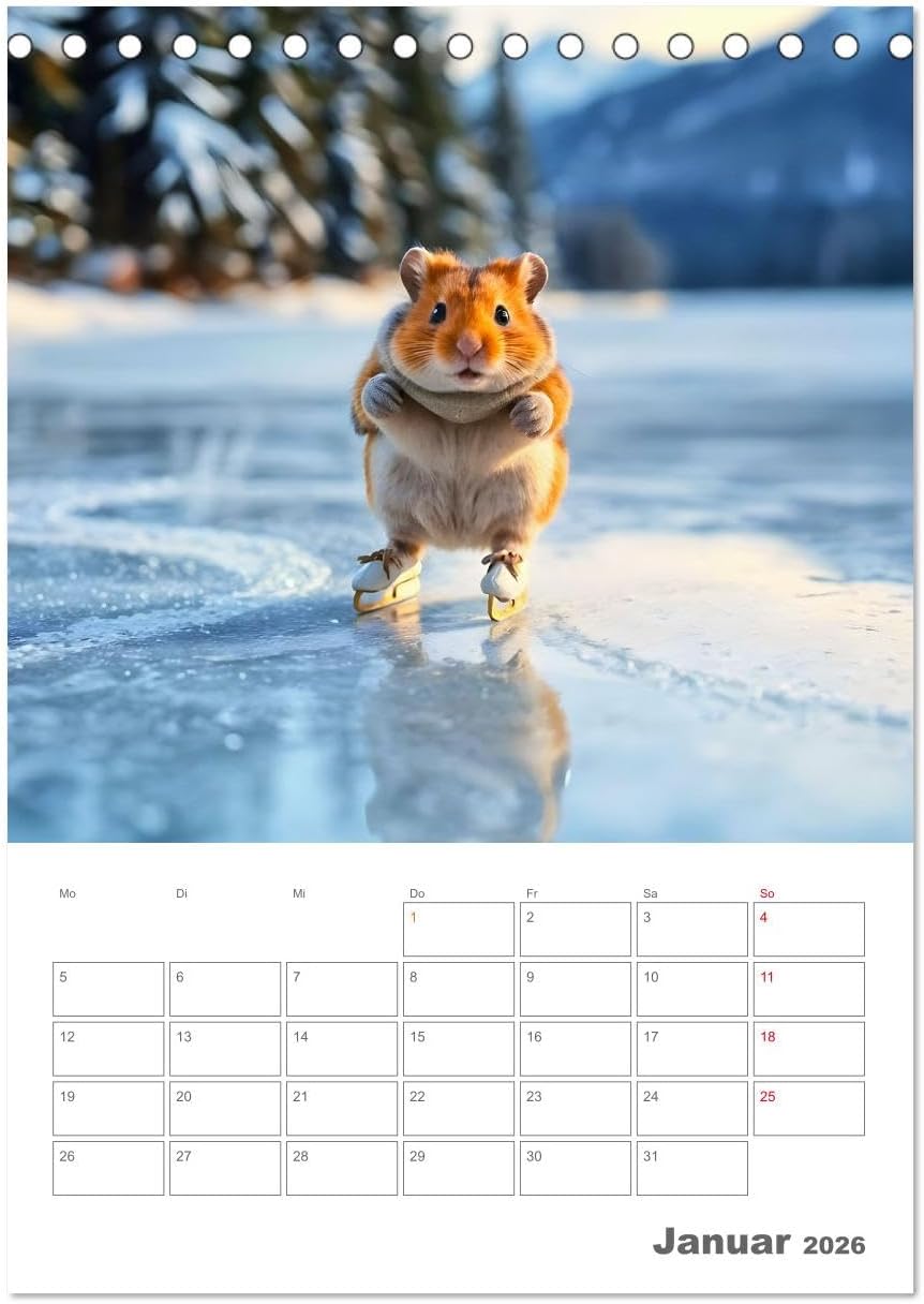 Adventure Hamster - Sportliche KI Hamster präsentieren den Abenteuer-Sport (Tischkalender 2026 DIN A