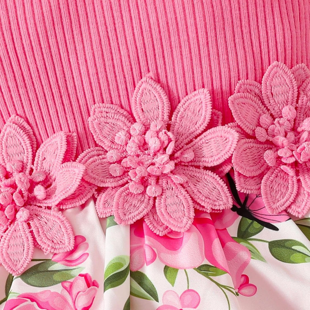 Neugeborenes Baby Mädchen Kleidung Sets Rüschen Kurzarm Tops Blumen Hosenträger Shorts mit Stirnband