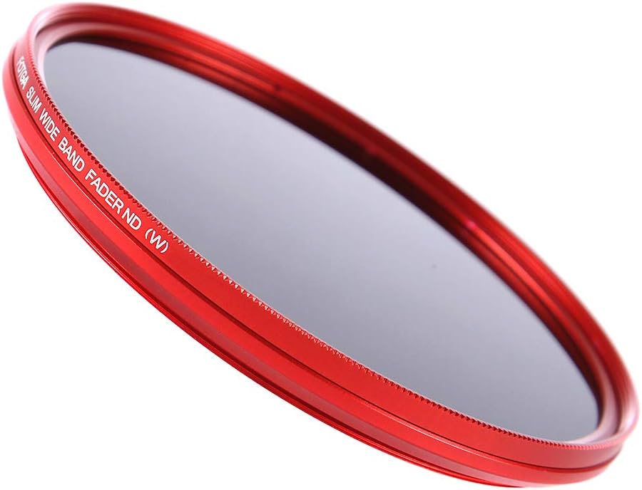 FOTGA Ultradünne Linse, ND-Filter, verstellbar, Neutraldichte, variabel, ND2 bis ND400, Rot (72 mm)