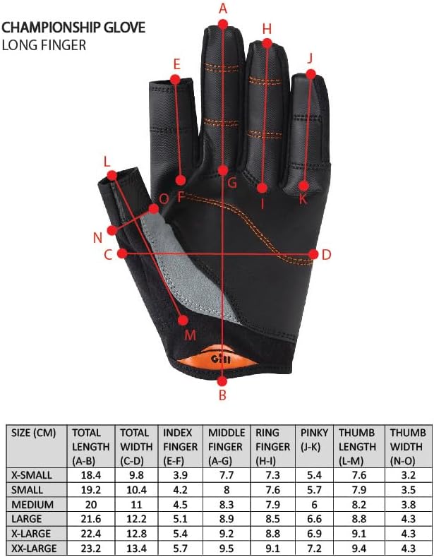 Gill Championship Segelhandschuhe – Langfinger mit freiliegendem Zeigefinger und Daumen – Dura-Grip-