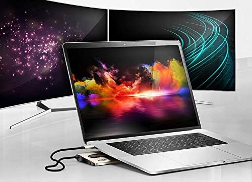 ATEN UH3237 USB-C Multiport Dock mit Power Passthrough Silber, Schwarz