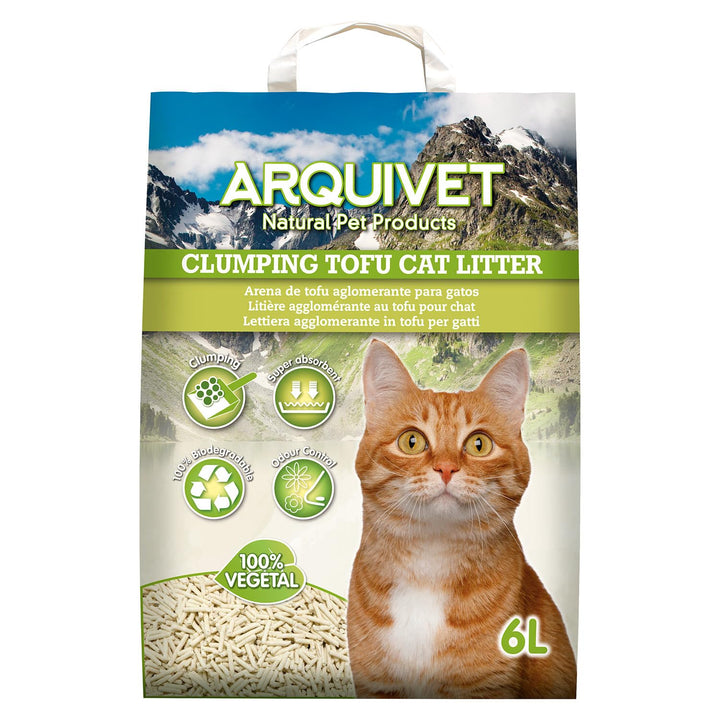 Tofu Katzenstreu, 6 l, Packung mit 6 Stück, Bindemittel und saugfähig weiss 6L x 6u, weiss 6L x 6u