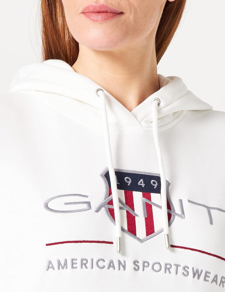 GANT Damen Rel Archive Shield Hoodie Kapuzenpullover M Eggshell, M Eggshell