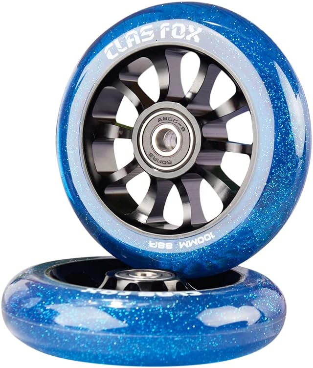 Pro Stunt Scooter Rollen Roller Räder Wheels 100mm EIN Paar mit ABEC-9 Kugellager CNC Metallkern(2 s