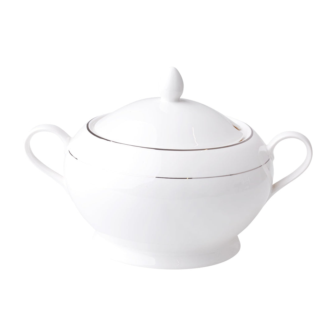 AMBITION 23088 suppenterrinne porzellan, 2.8 liters, weiss, silber