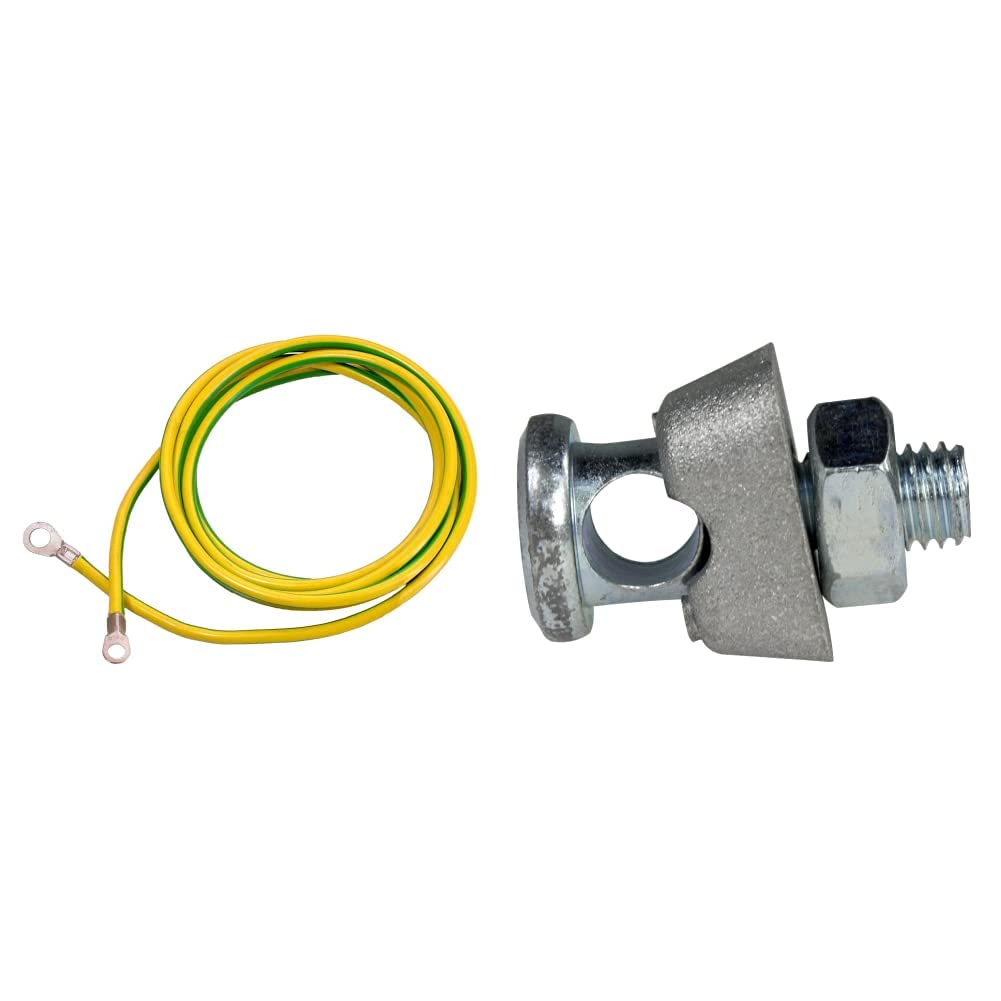 as - Schwabe Erdungskabel – 3 m Erdungsleiter - Erdungsleitung mit 1 Ringöse A8 / 16mm² &amp; 1 Erdschuh