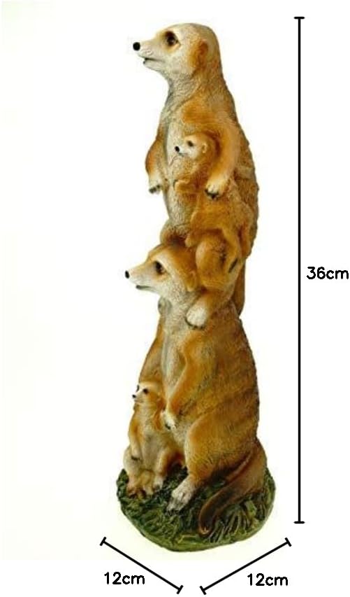 Kremers Schatzkiste Erdmännchenfamilie Figur Gartenfigur 36 cm Meercat Tierfigur