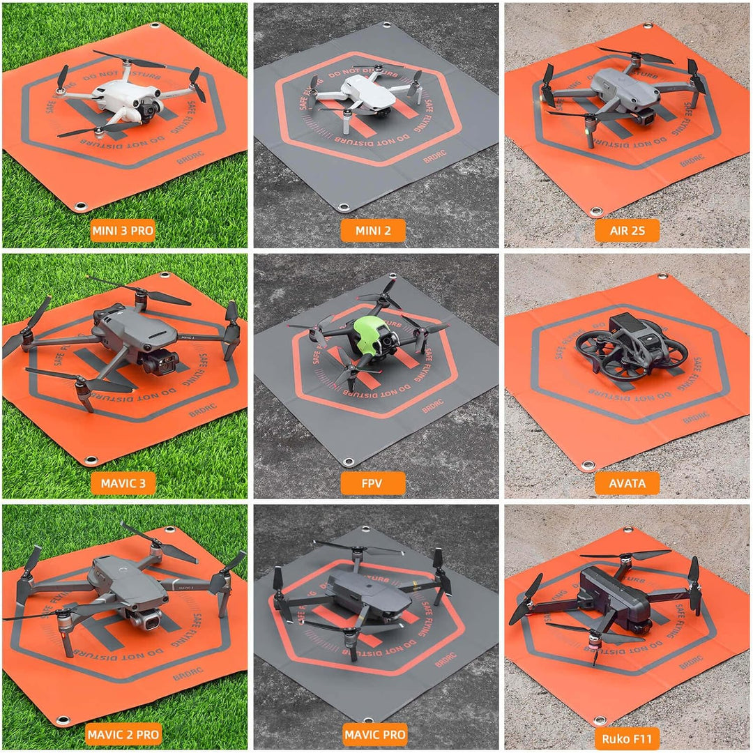 BRDRC 50cm Drohnen-Landeplatz, universal, faltbar, doppelseitig, wasserdicht, Helipad für DJI Mini 4