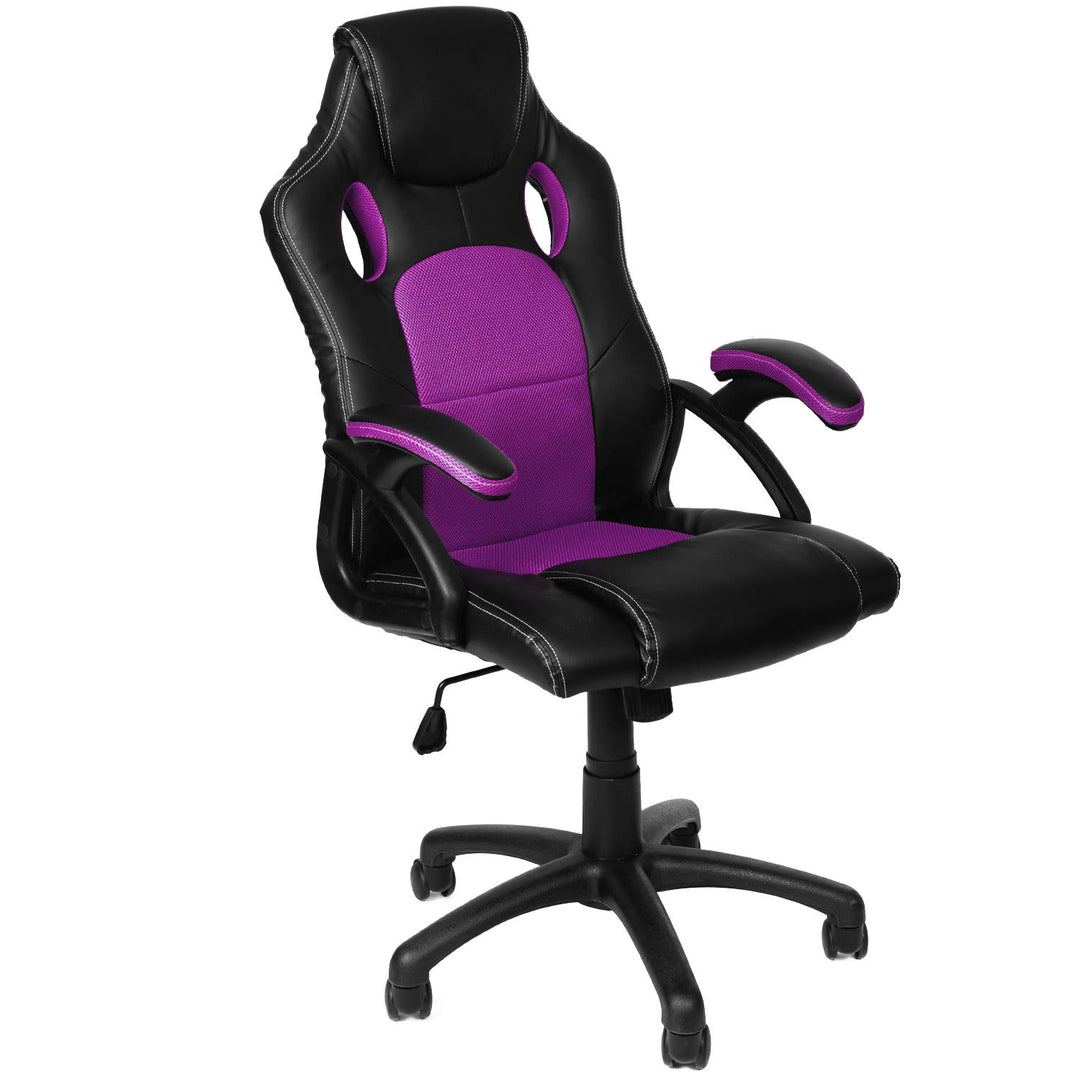 Gamer Stuhl Gaming Schreibtischstuhl Chefsessel Bürostuhl Ergonomisch, Lila, 9 Farbvarianten, gepols