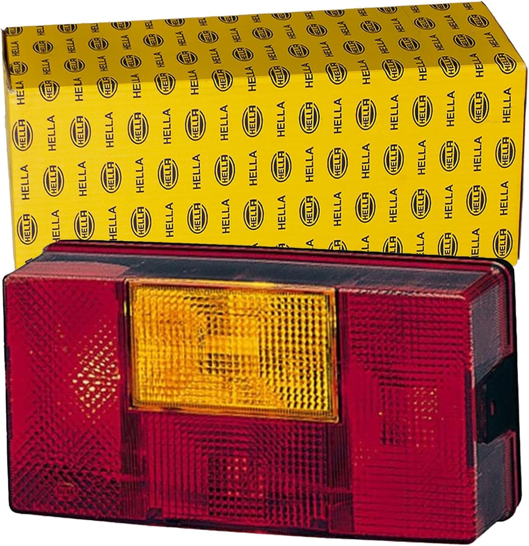 HELLA Rückleuchte - Glühlampe - 24V / 12V - Anbau - ECE - Lichtscheibenfarbe: rot/gelb - Stecker: Fl