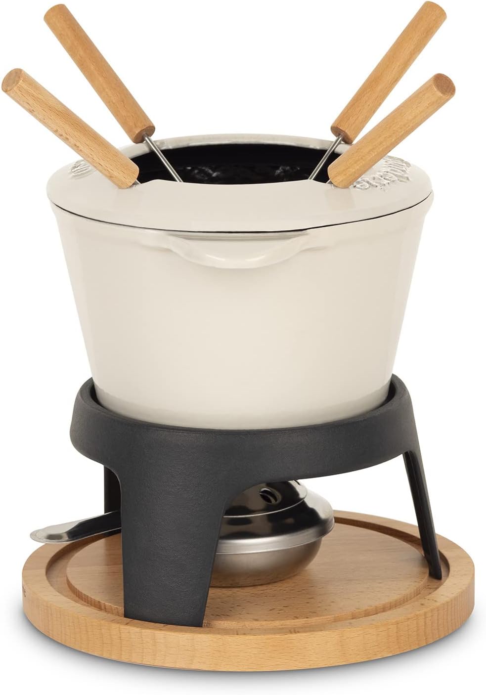 La Fonderie 1890 Fondue-Set aus Gusseisen, Beige, 4 personnes