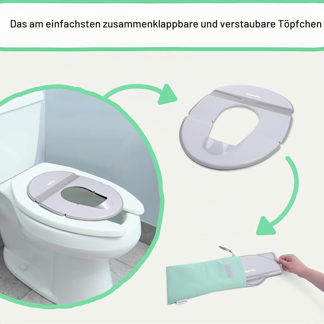 Ingenuity Foldaway Reise Töpfchensitz, Faltbar & Kompakt, Rutschfest, Mit Spritzschutz & Wasserdicht