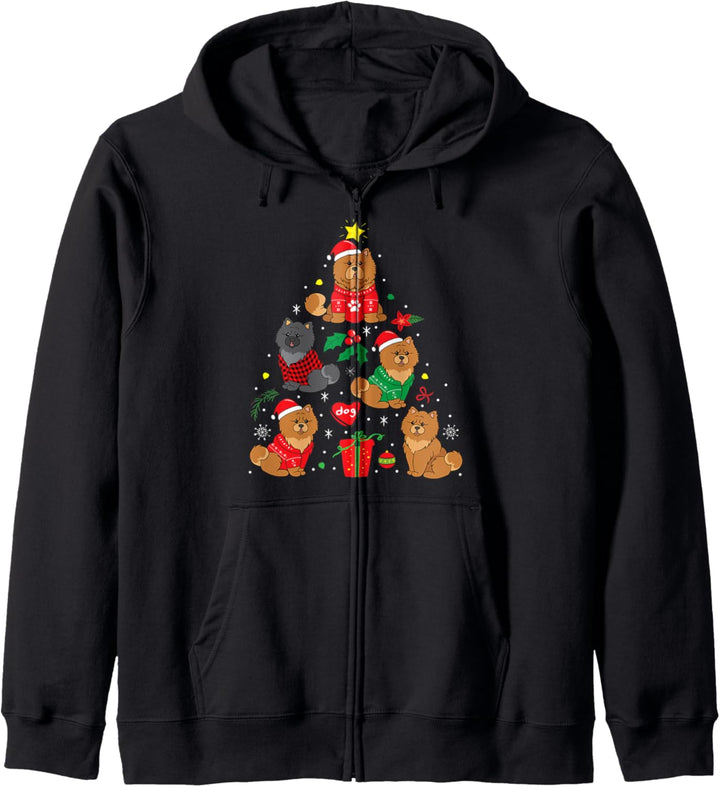 Chow Chow Weihnachten Hundebaum Lustiges Geschenk Kapuzenjacke