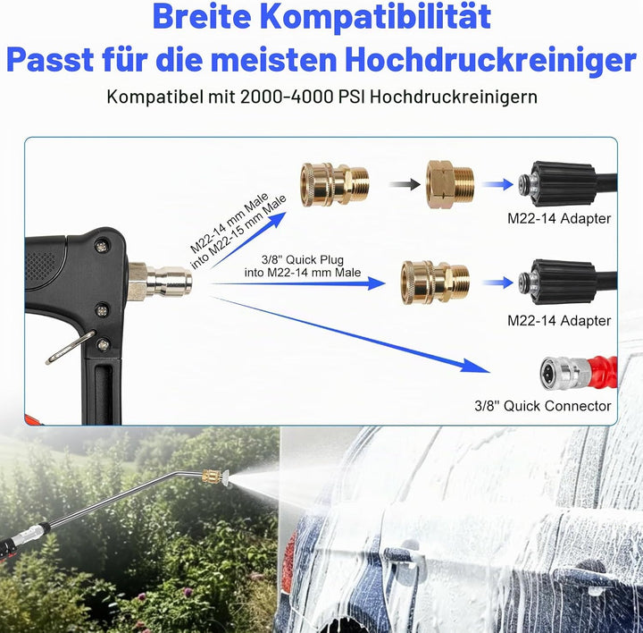 5-24 FT Teleskoplanze Hochdruckreiniger, Teleskopstrahlrohr Verlängerung, Teleskopstange Hochdruckre