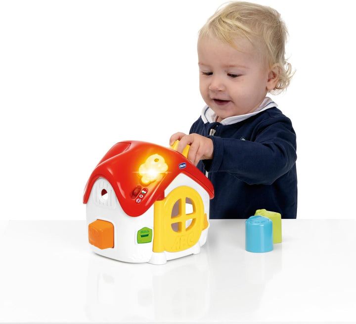 Chicco, ABC Haus mit Lichtern & Geräuschen, Elektronische Formen, Zweisprachiges Lernspiel, 50 Wörte
