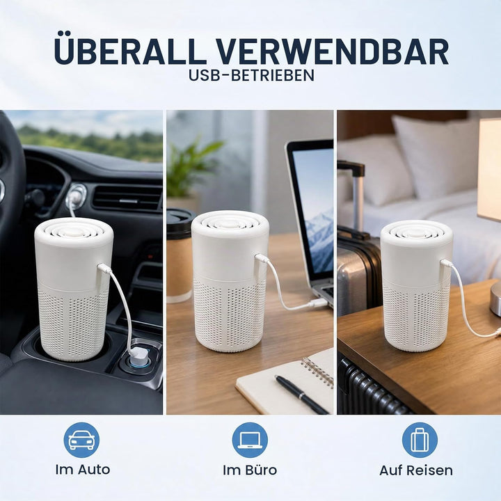 Luftreiniger Allergiker, mit H13 HEPA Filter, 37dB Ultra Leise, Air Purifier gegen Rauch, Tierhaare,