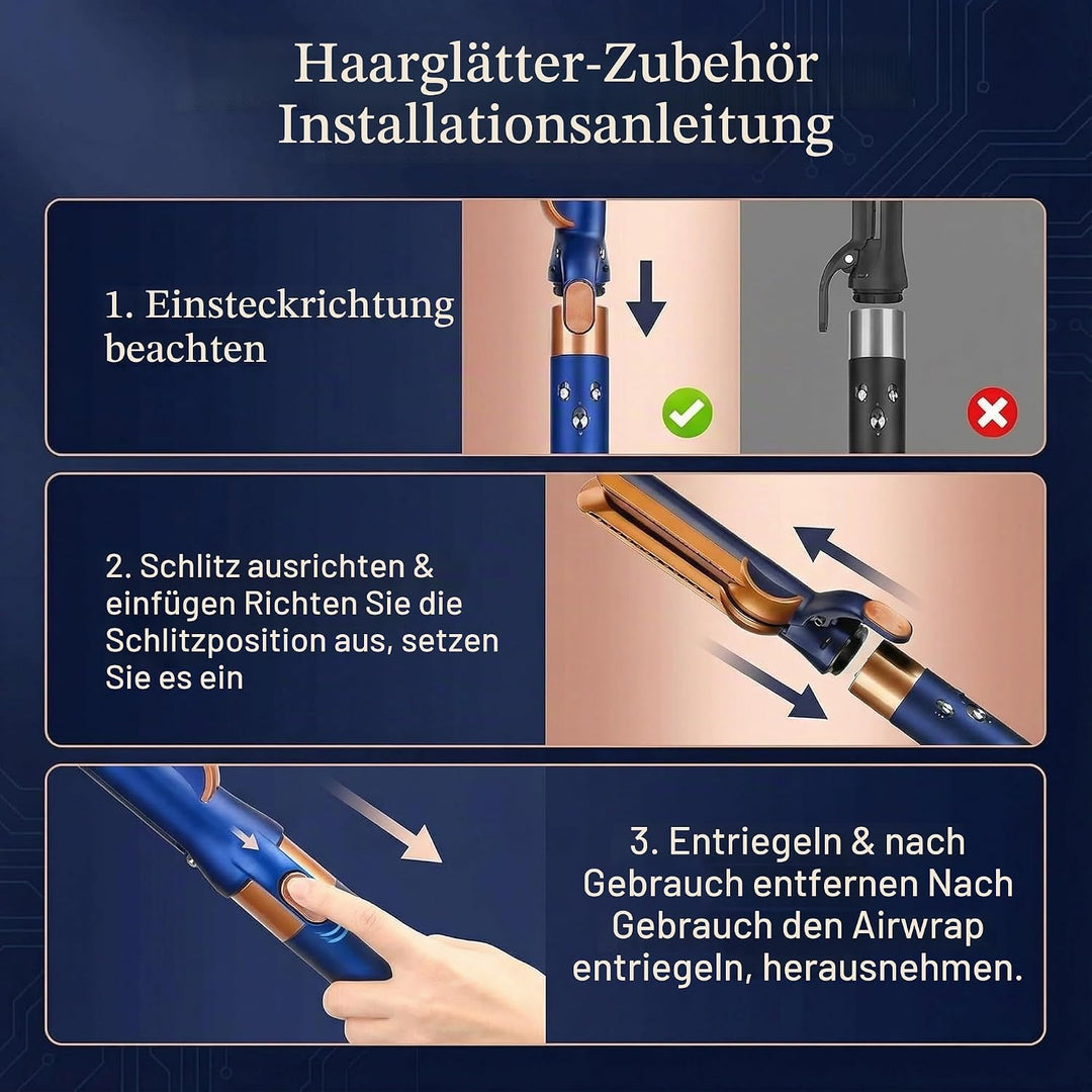 Haarglätteraufsatz Luftstromaufsatz ohne Heizplatten für Airwrap HS01 HS05 HS08 Haarglätteraufsatz f