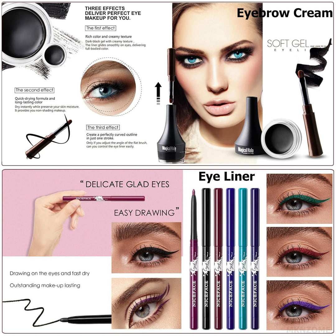 Professionelles Make-up Sets, MKNZOME 32St Schminkset Schminkkoffer Mädchen Gefüllt Frauen Makeup Pa