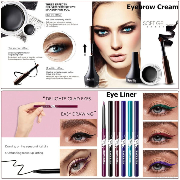 Professionelles Make-up Sets, MKNZOME 32St Schminkset Schminkkoffer Mädchen Gefüllt Frauen Makeup Pa