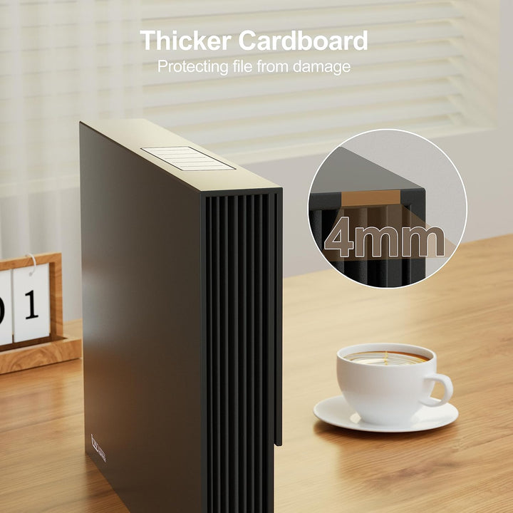 JiaWei Fächermappe - Dokumentenmappe A4 7 Fächern, Ordner Organizer mit Magnetisch Deckel, Etiketten