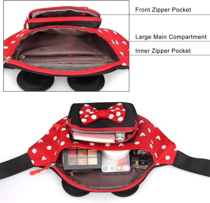 Dksyee Damen Fashion_Fanny_Pack_009 Gepäck-Handgepäck, rot Large(12.5x6 inch), Large(12.5x6 inch)