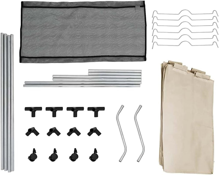 vidaXL Wäschekorb mit 3 Taschen Rollen Wäschesortierer Wäschesammler Wäschebox Wäschesack Wäschetruh