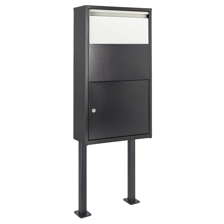 Haussmann Paketbriefkasten Box 390, XXL Breifkasten mit Ständer (Box + Ständer), Box + Ständer