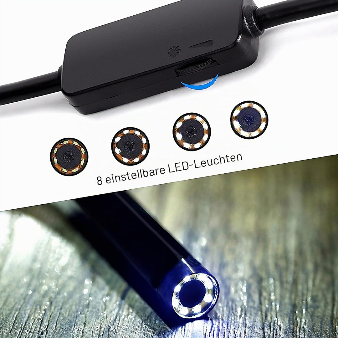Retoo WiFi Endoskopkamera Handy Endoskop Inspektionskamera Rohrkamera 720P HD mit LED-Licht für Andr