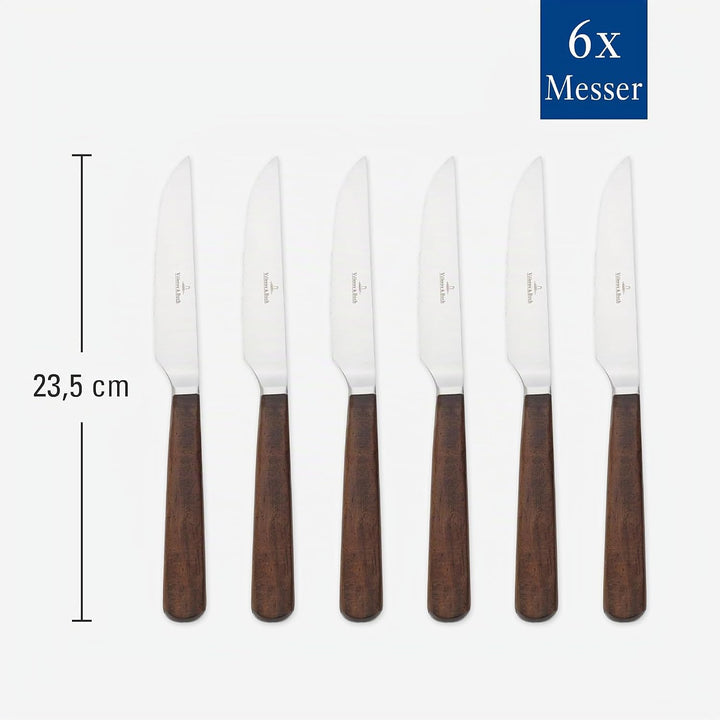 Villeroy und Boch Tex as Pizza-/ Steakmesser-Set 6-teilig, 13/0 Edelstahl, 232 mm